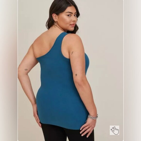 Tops - Torrid Cut Out One Shoulder Tank Foxy Blue